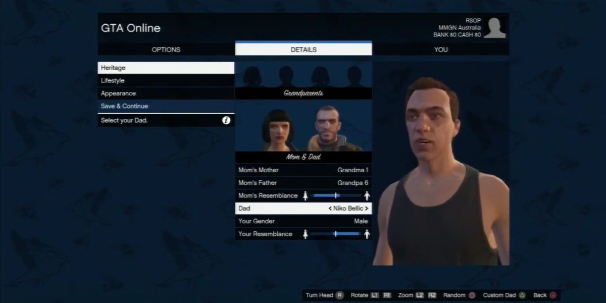 GTA Online create character screen