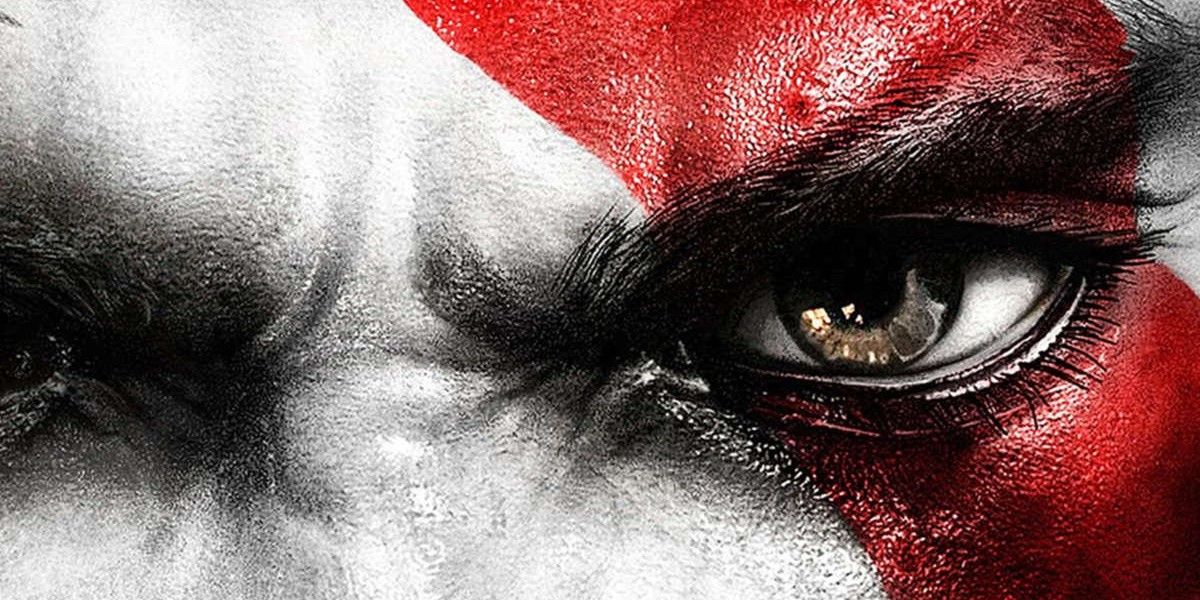 A zoom in on Kratos' Eye for the God of War 3 cover