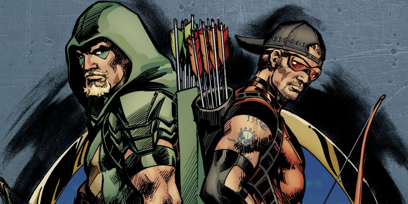 Green Arrow and Arsenal posing on a cover