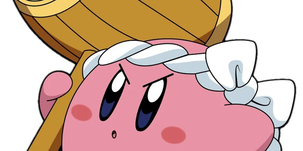 Close-Up Of Kirby With The Hammer Ability