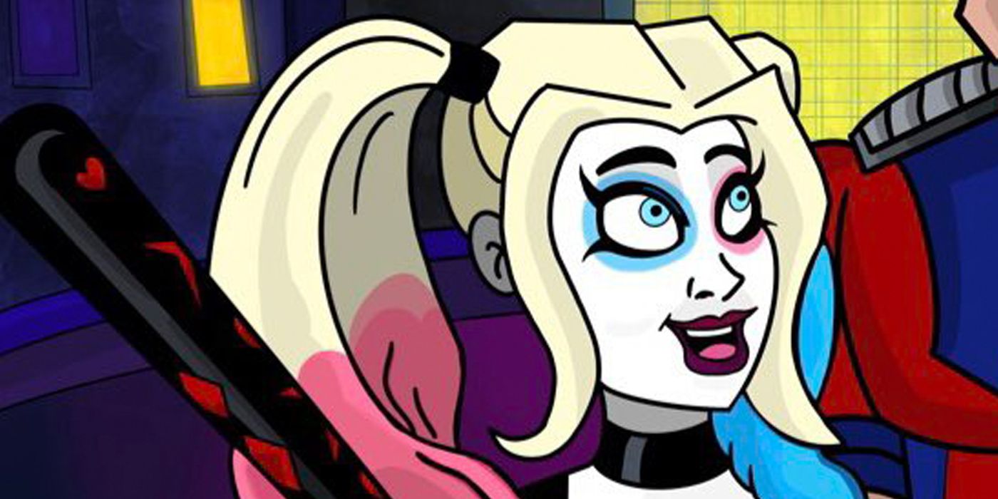 Harley Quinn stands beside Peacemaker in fan art.