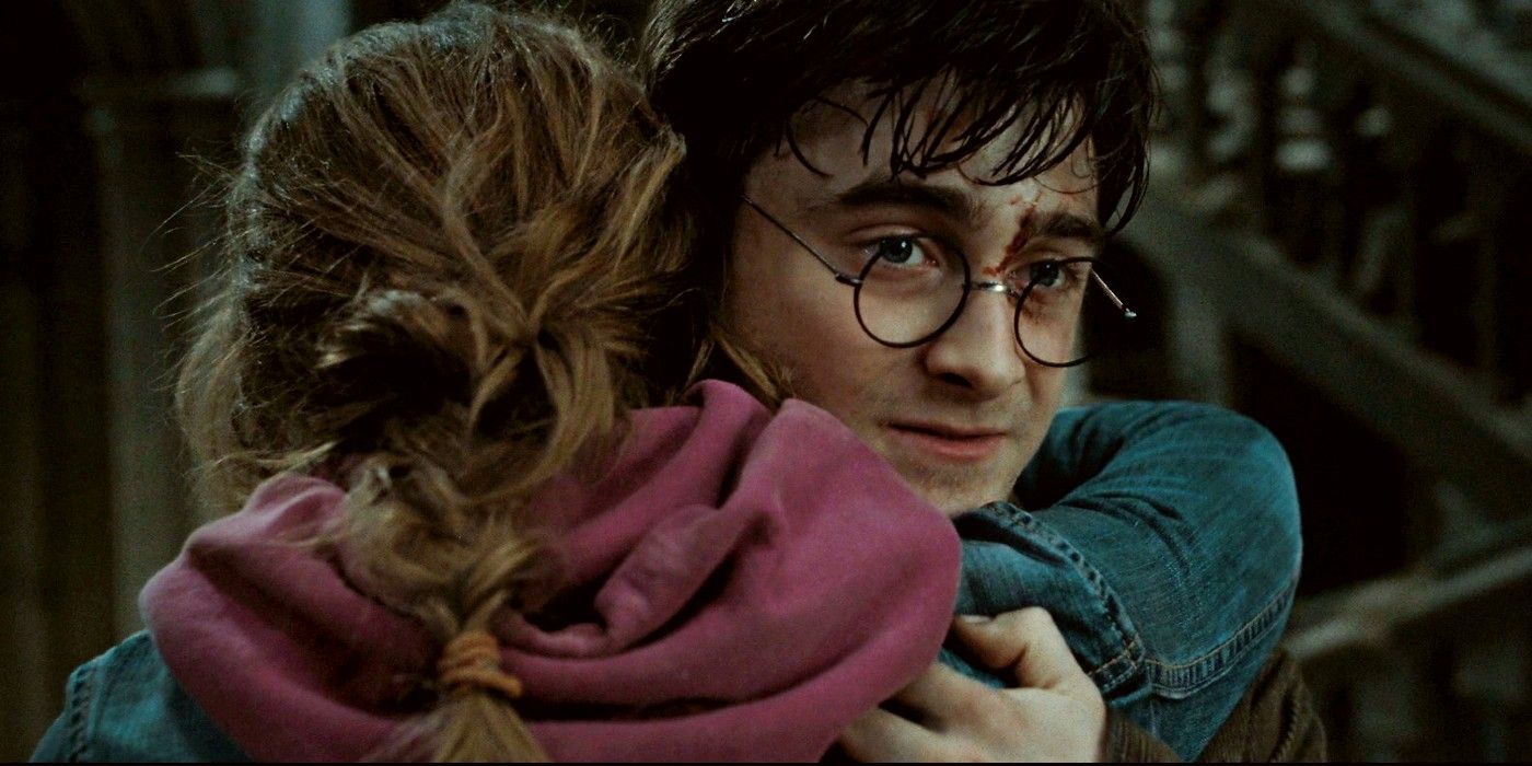 Harry and Hermione Hug In Deathly Hallows