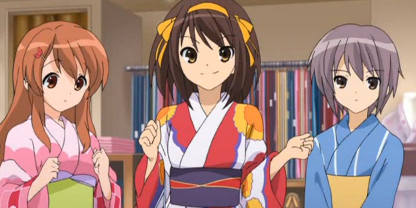 Haruhi And Friends Try Kimonos In The Melancholy Of Haruhi Suzumiya