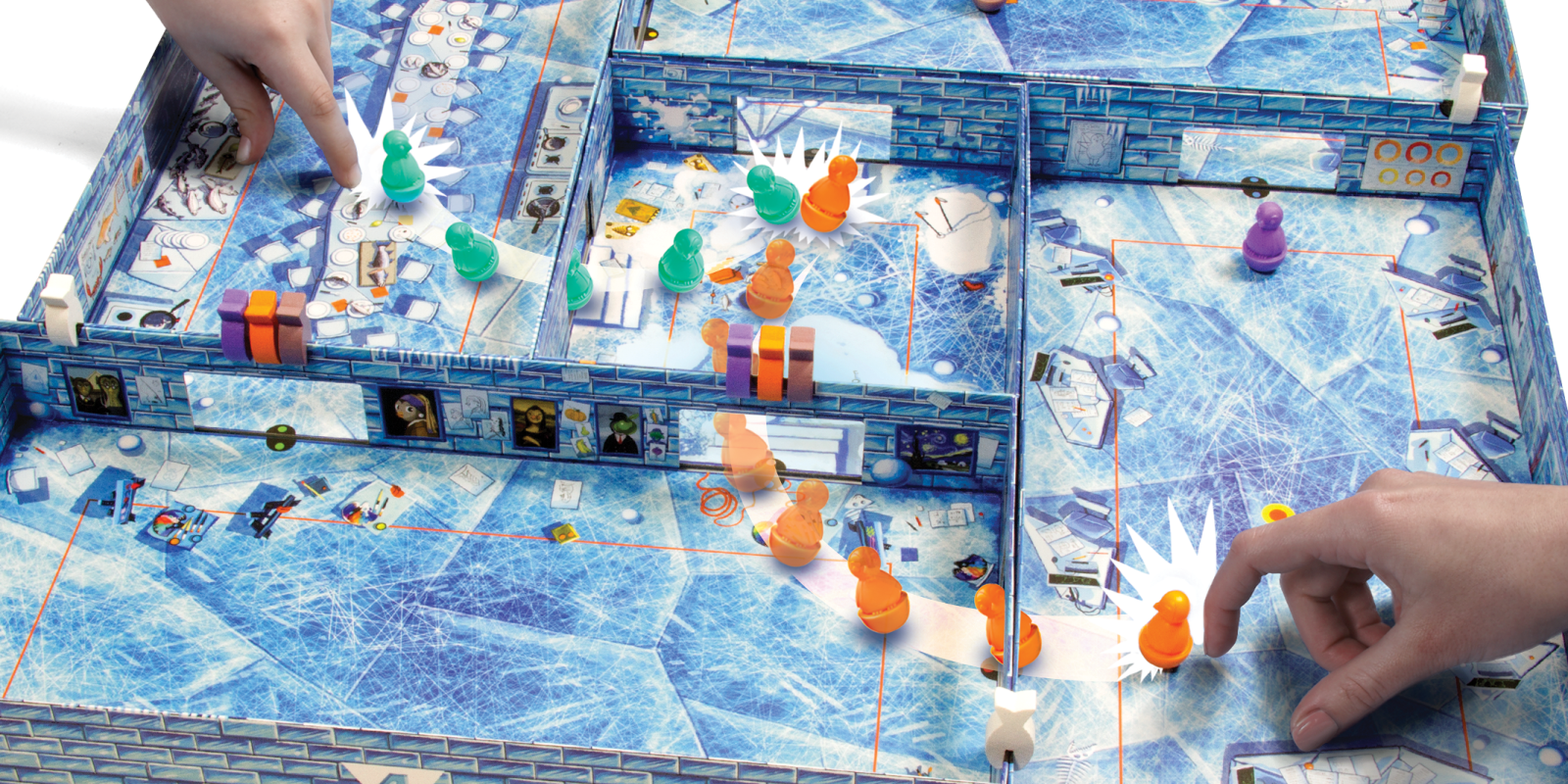 Ice Cool Board Game Being Played Penguin Being Flicked
