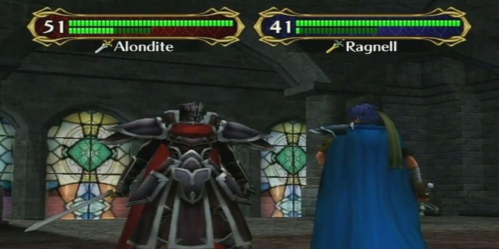 Ike duels the Black Knight in Fire Emblem: Radiant Dawn