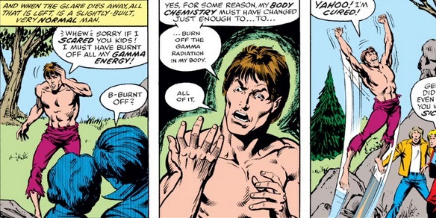 Incredible Hulk #223 Banner realizes he's cured of Gamma energy