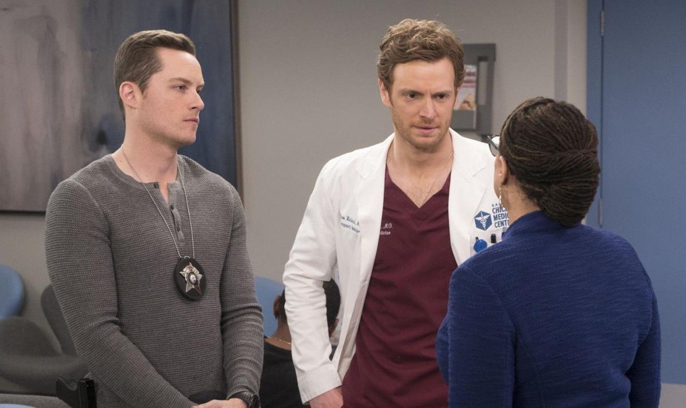 Chicago Med Will and Jay speak with Goodwin