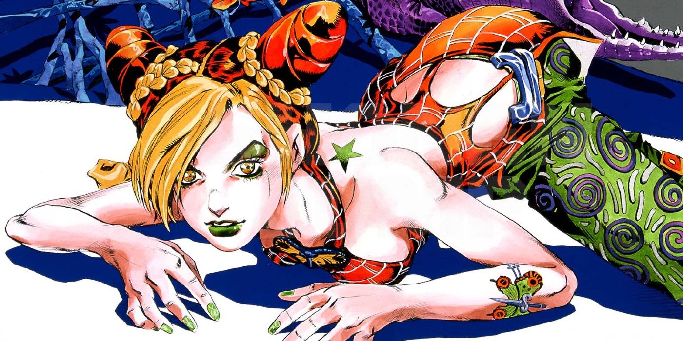 Jolyne's early pose in manga, game and anime : r/StardustCrusaders