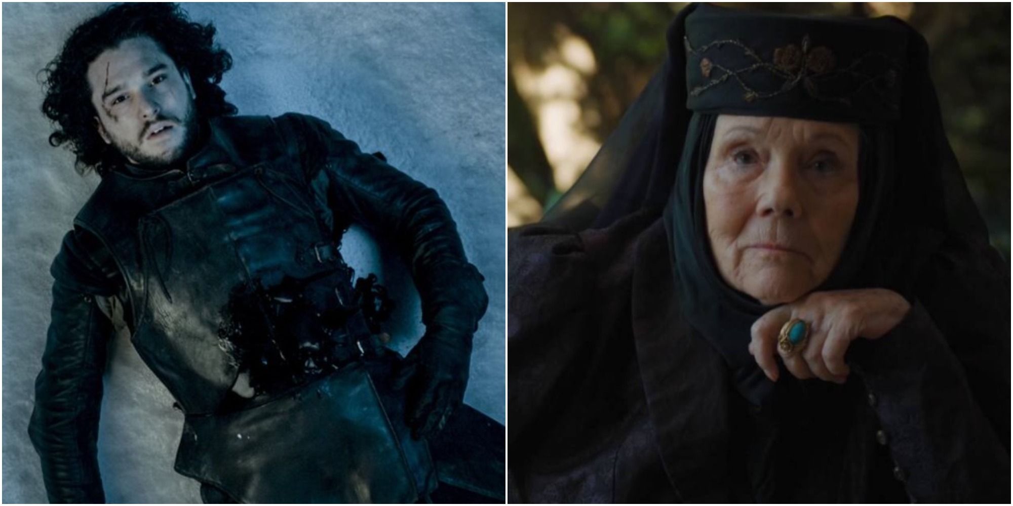 Jon Snow and Olenna Tyrell in Game of Thrones