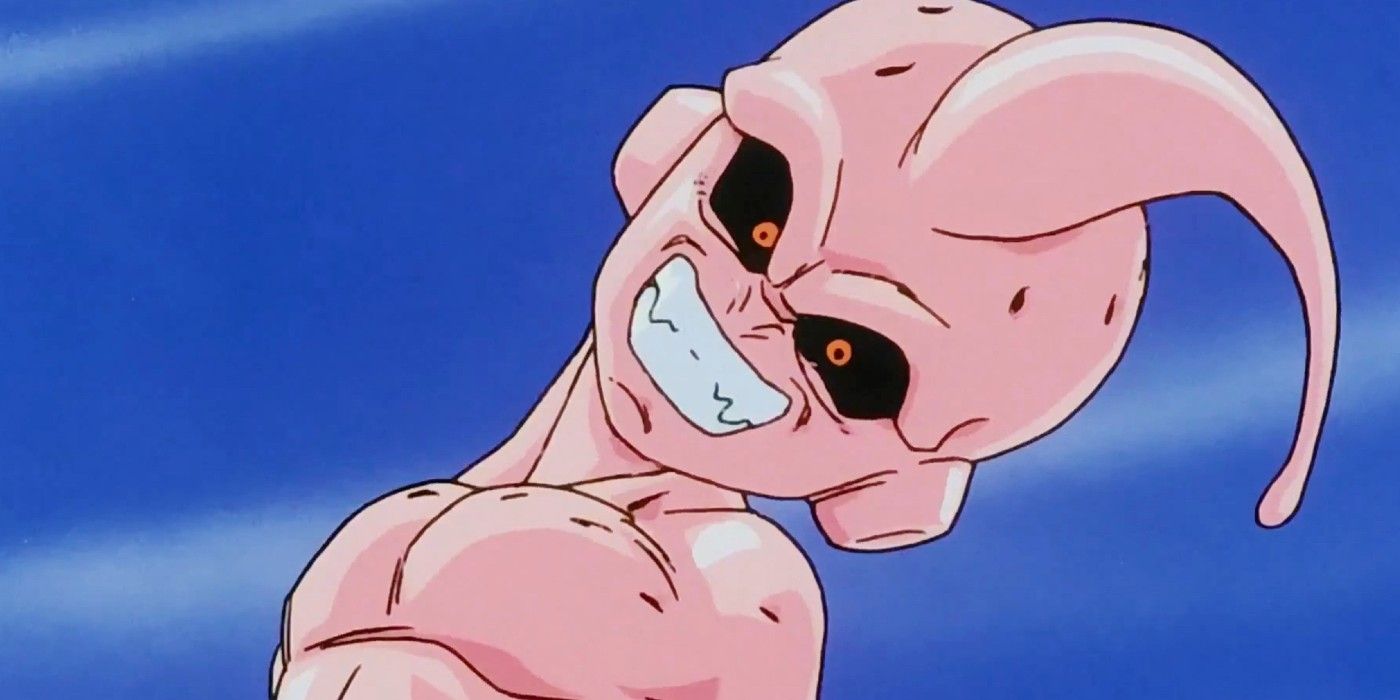 Kid Buu gets excited in battle in Dragon Ball Z