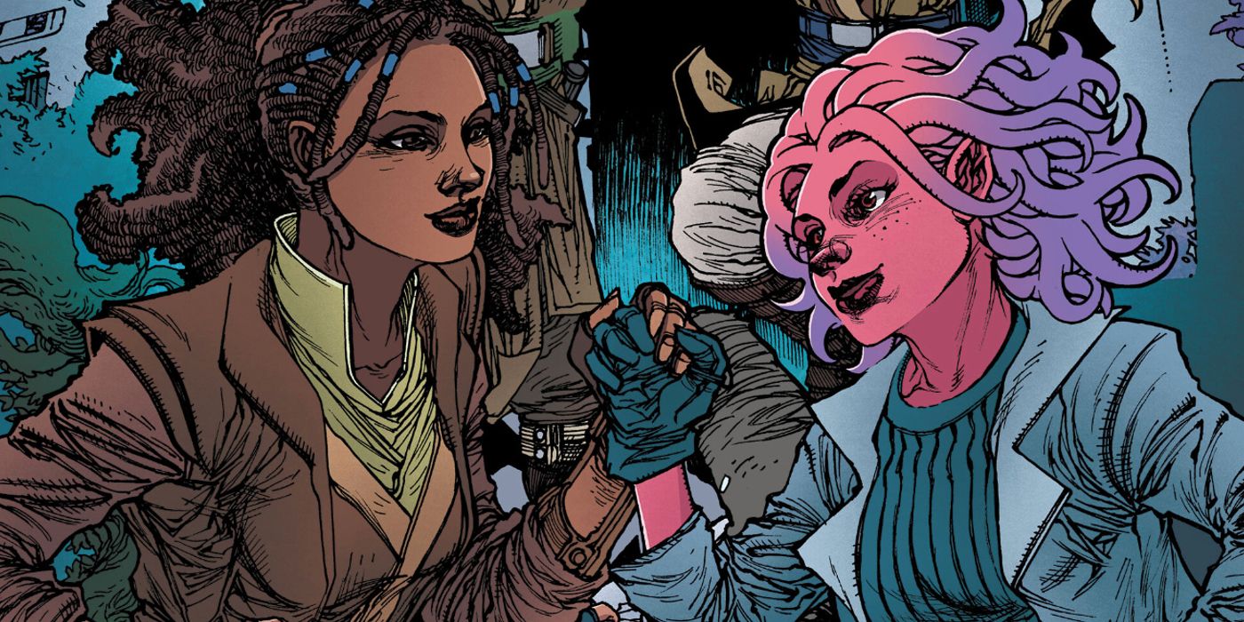 Lula Talisola and Zeen Mrala hold hands in Star Wars The High Republic Adventures