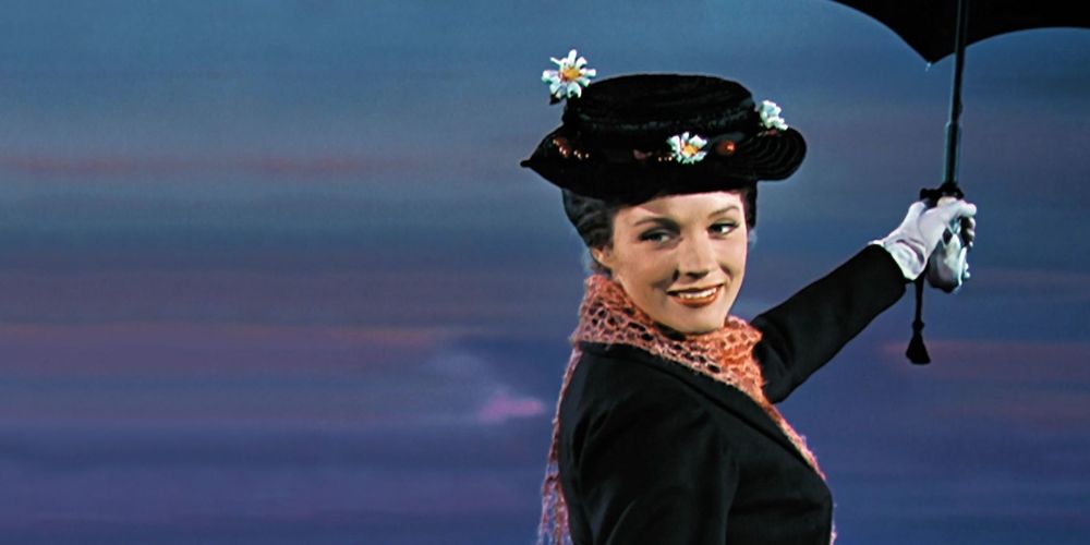 Mary Poppins flies away in Mary Poppins movie
