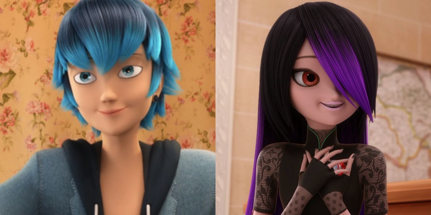 Una imagen dividida muestra a los gemelos Luka y Juleka en Miraculous Ladybug.