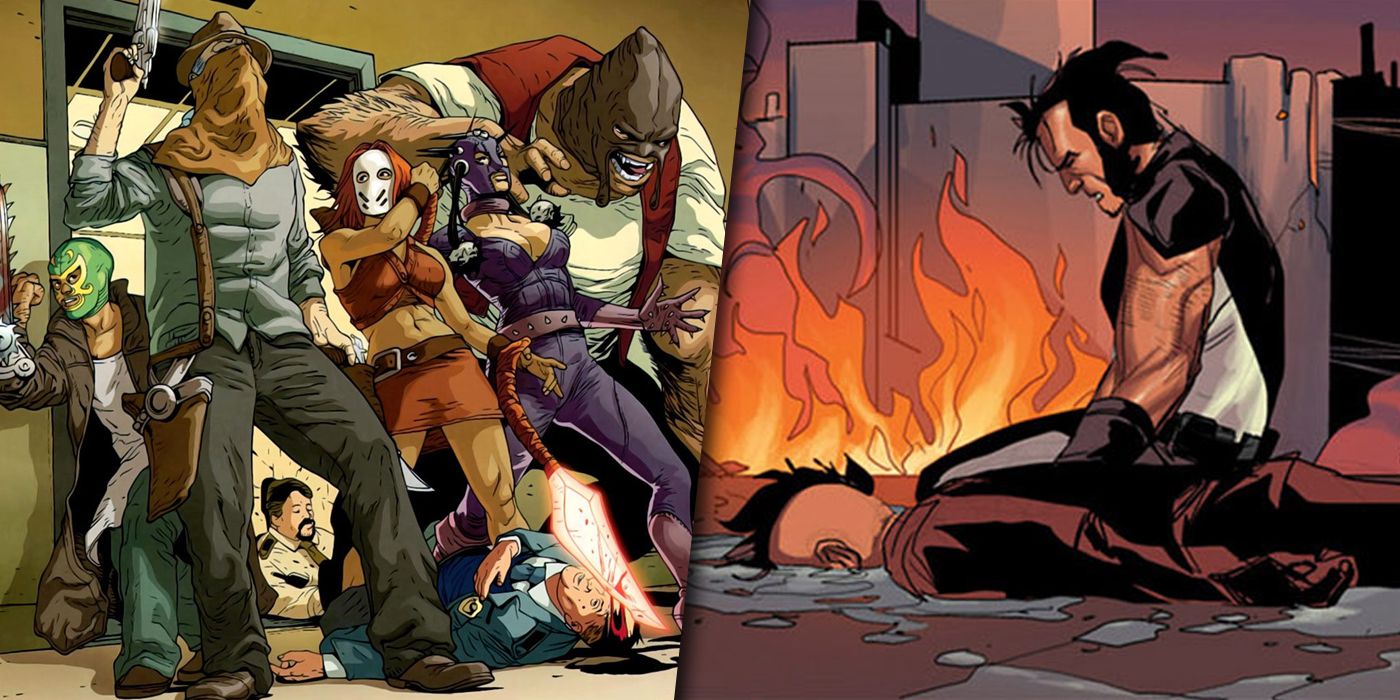 Mongrels and Wolverine during the death of Daken split image