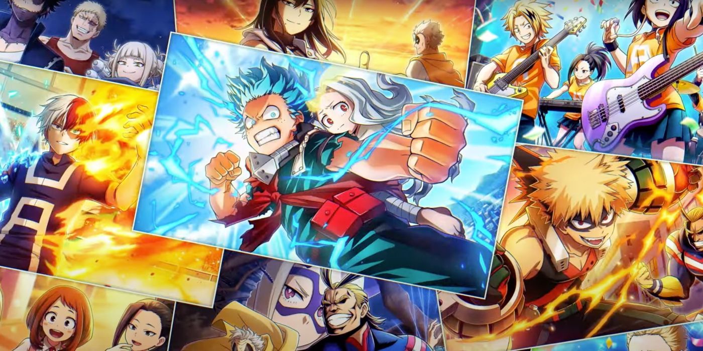 Deku and various other characters in the preview for the game My hero Ultra Impact