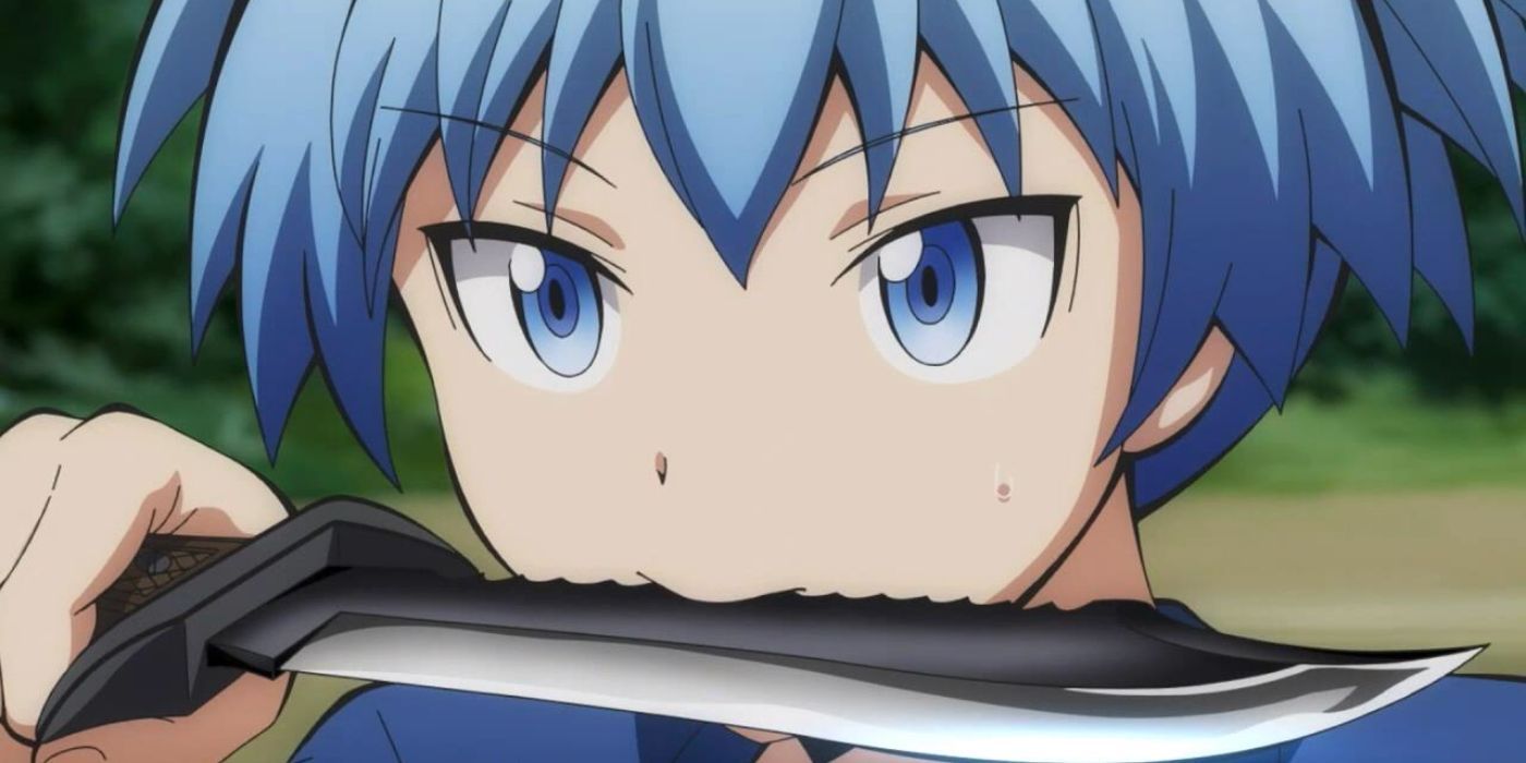 Nagisa With a Knife In His Mouth 1