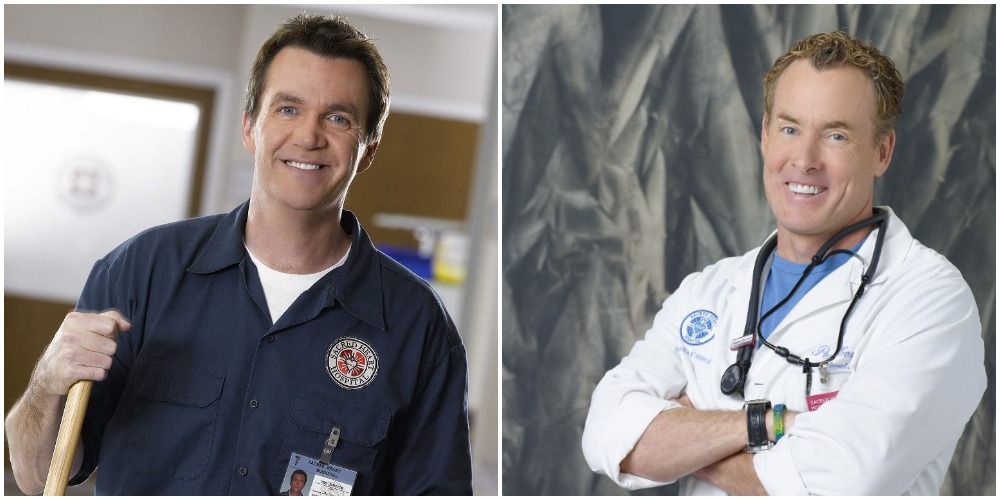 Neill Flynn as the Janitor, and Dr. Cox in Scrubs