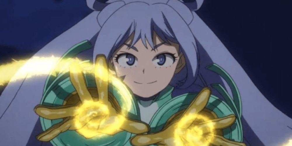 Nejire uses her Quirk in My Hero Academia.