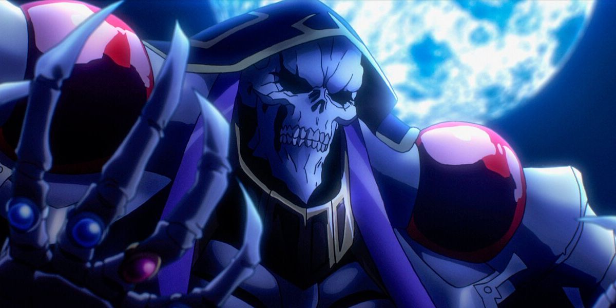 Overlord's Momonga/ Ainz Ooal Gown basks in the moonlight.