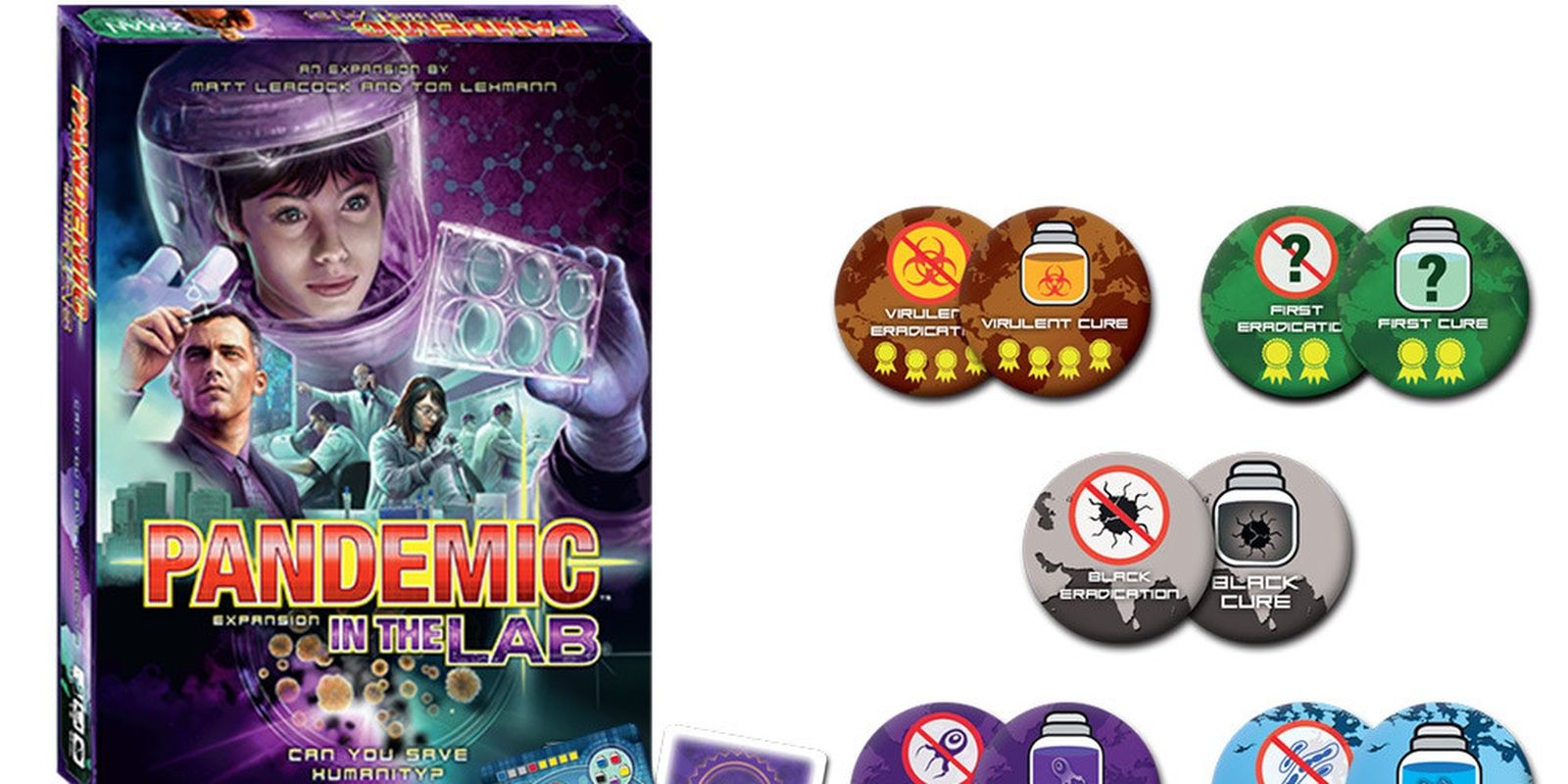 Pandemic In The Lab Board Game Expansion Box And Compnents