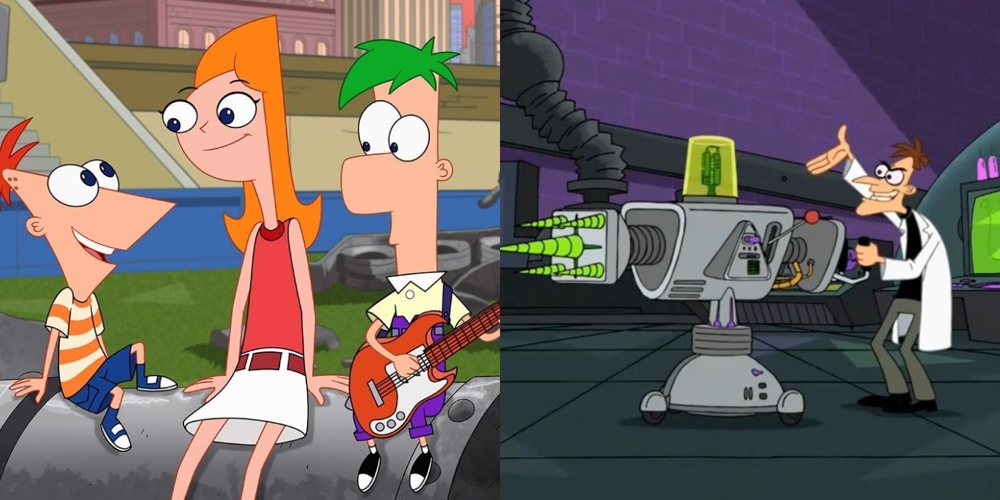 Phineas, Candace, Ferb, and Doofenshmirts in Phineas and Ferb