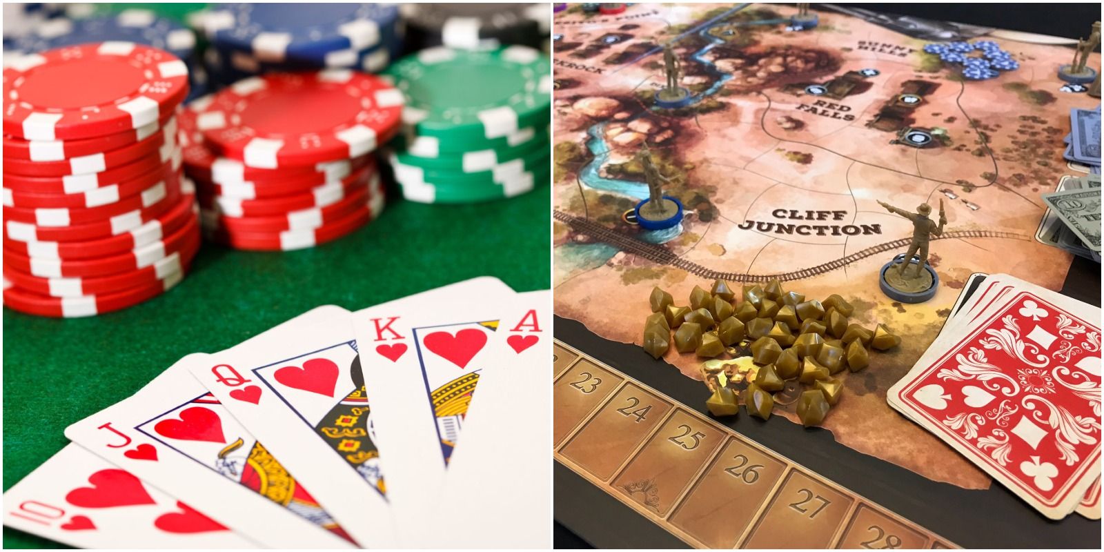 Poker And Western Legends Board Game Being Played Texas Hold Em