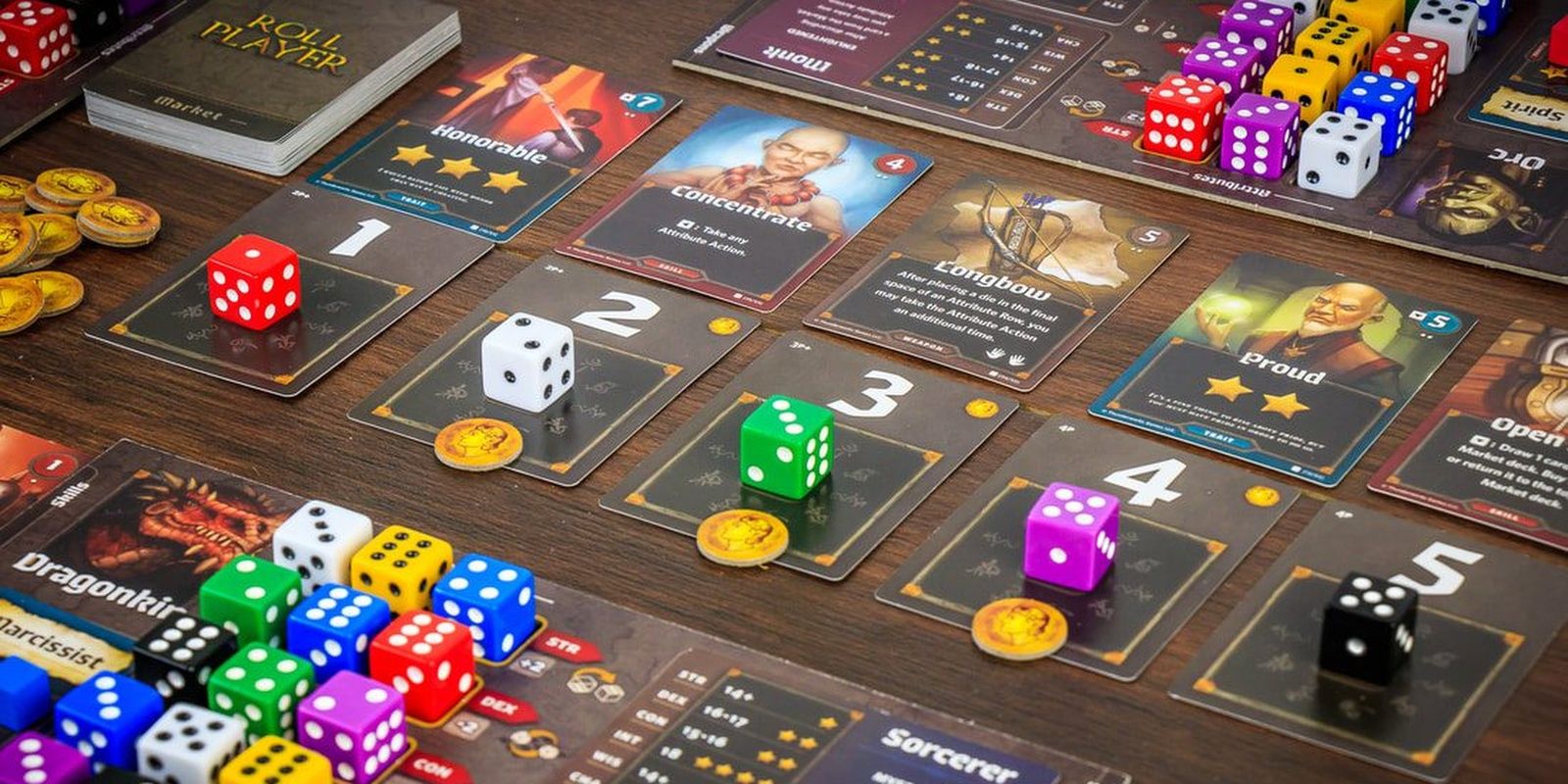 Roll Player Board Game Setup On Table Being Played