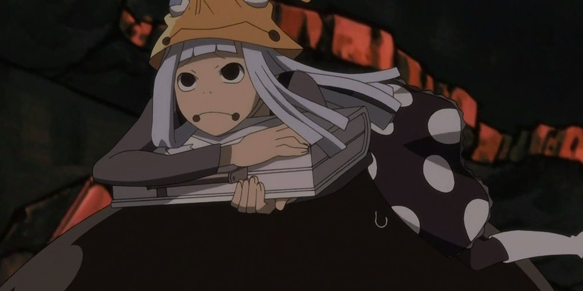 Eruka Frog riding a giant tadpole in Soul Eater