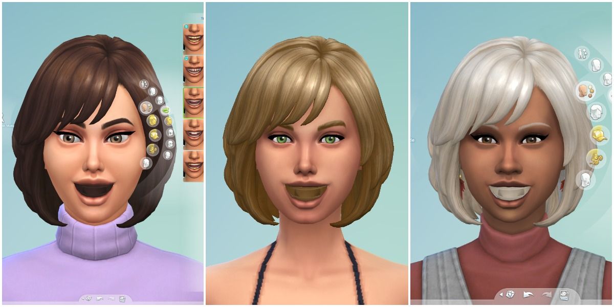 Glitch showing Sims with matching hair and teeth colors