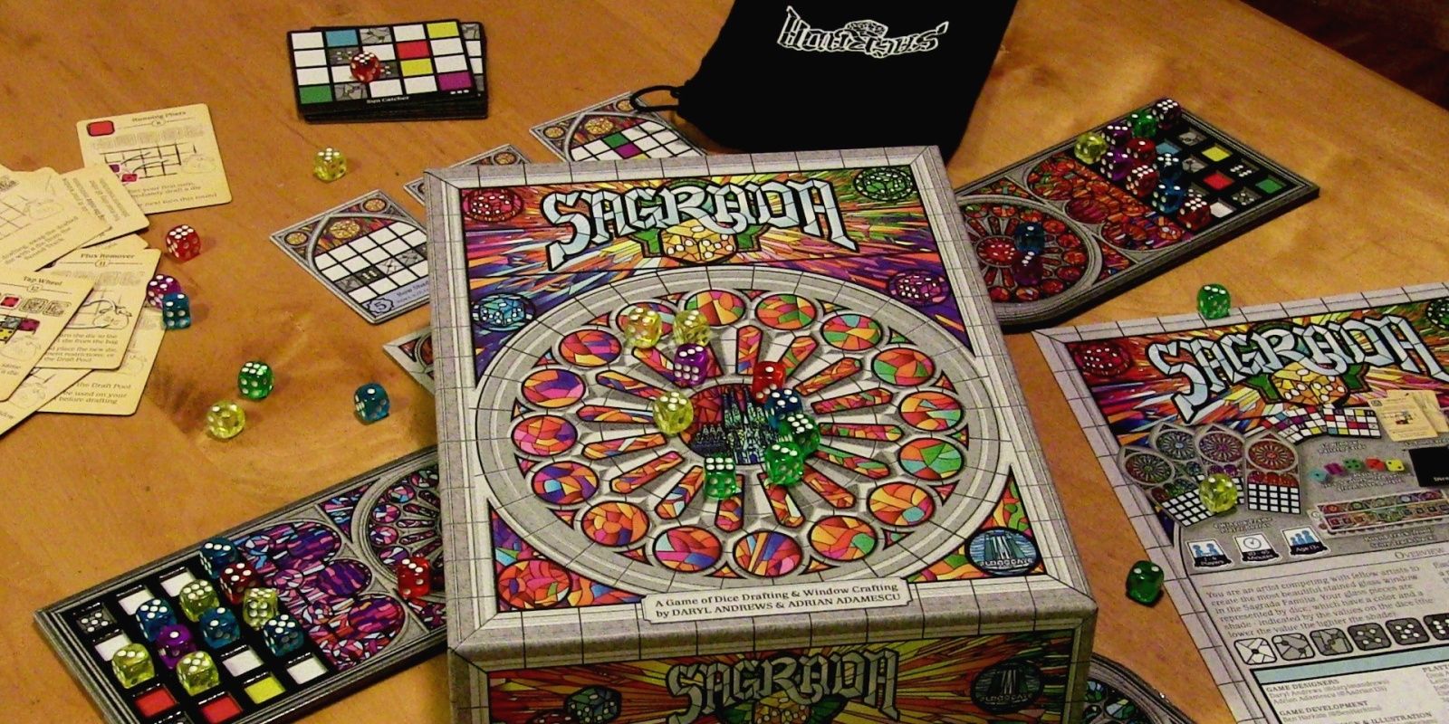 Sagrada Board Game Dice Game Components On Table