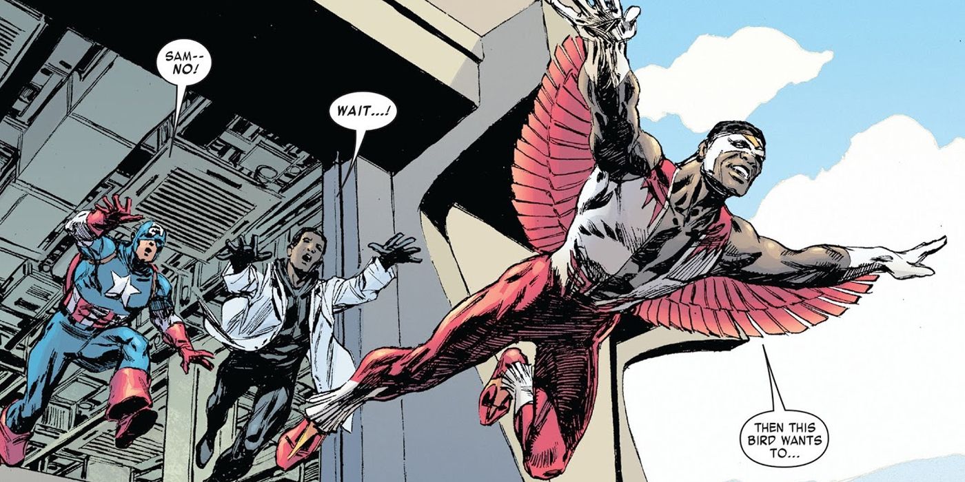Sam Wilson learning how to fly as The Falcon
