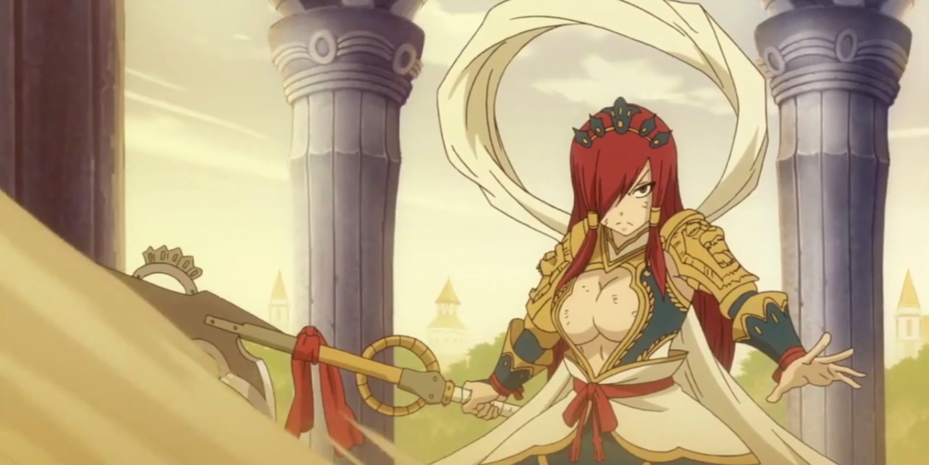 Fairy Tail's Erza Scarlet wearing her Nakagami Armor.