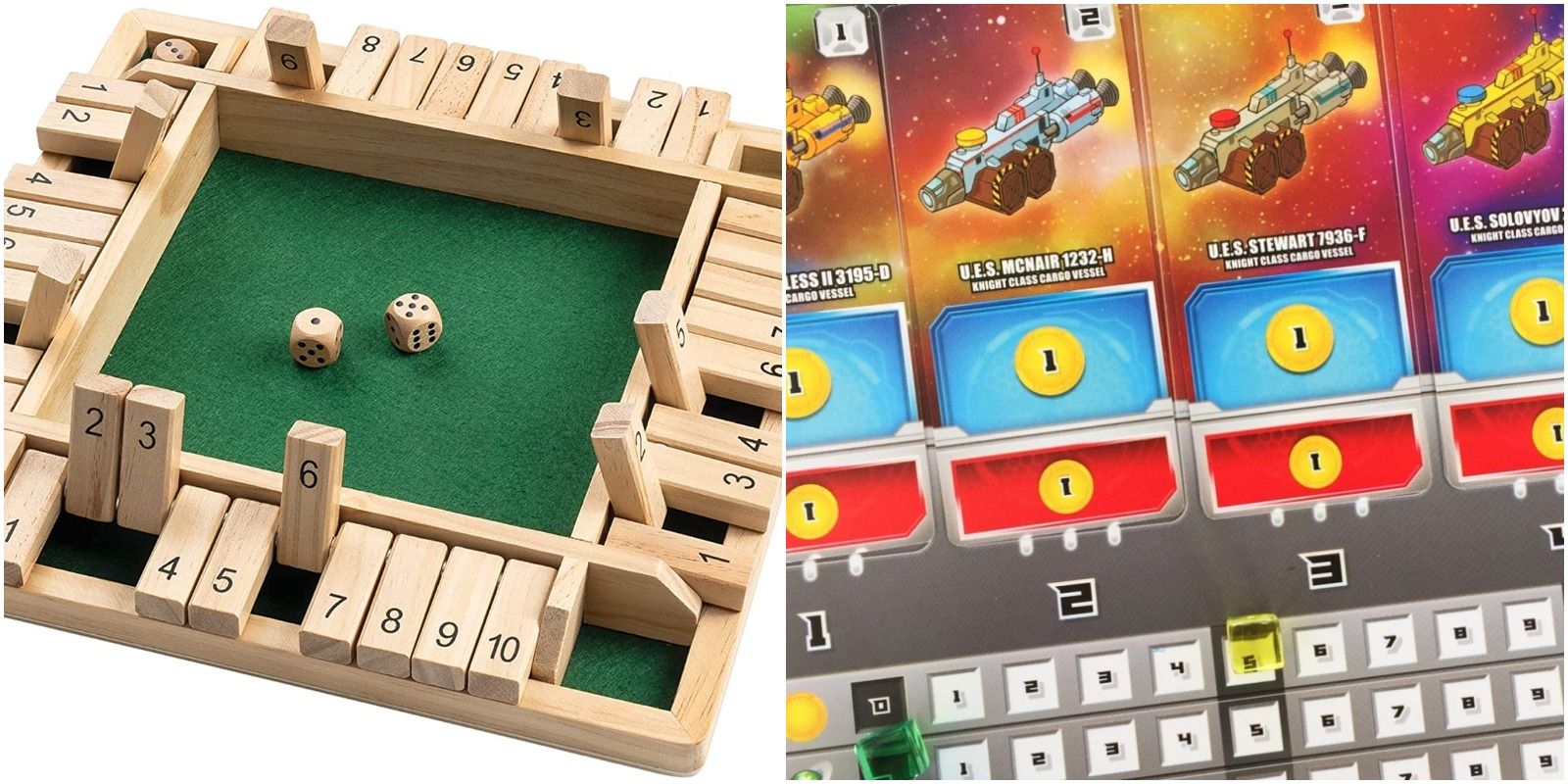 Shut The Box and Space Base Board GameBeing Played