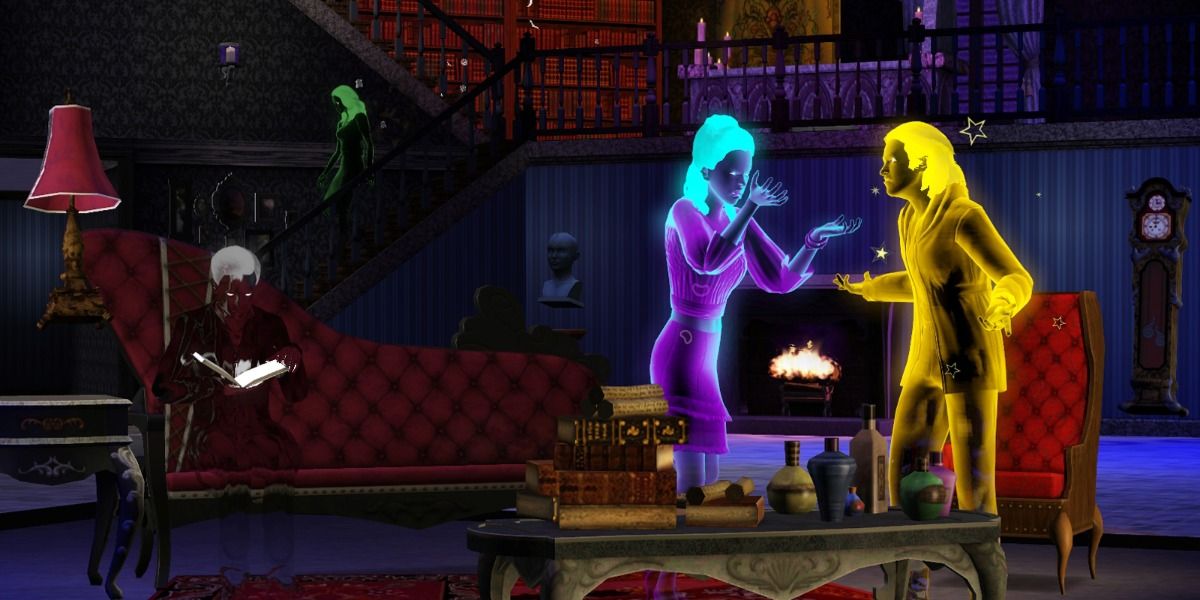 Ghost Sims in a haunted house