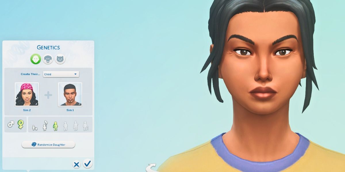 Teen Sim with crow's feet