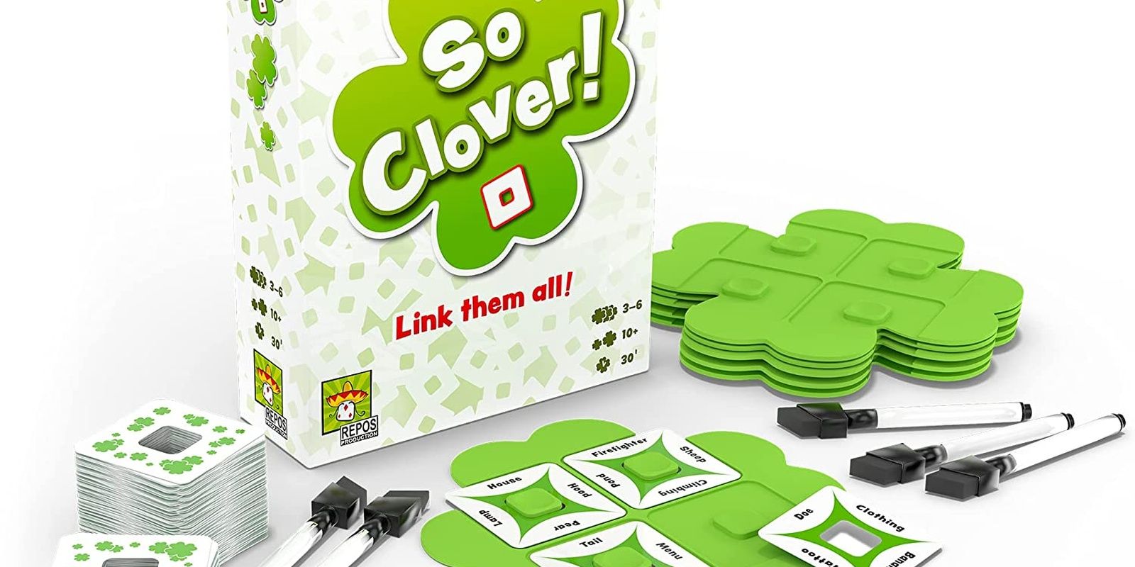 So Clover Board Game Setup With Components