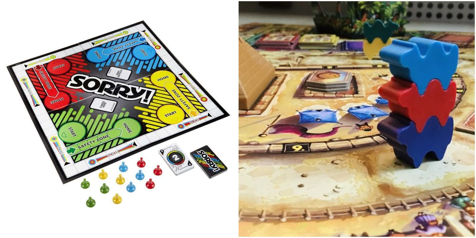 Sorry And Camel Up Board Game Being Played Components In Box