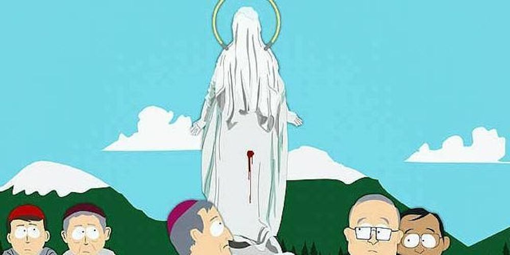 A statue of the Virgin Mary begins to bleed in South Park