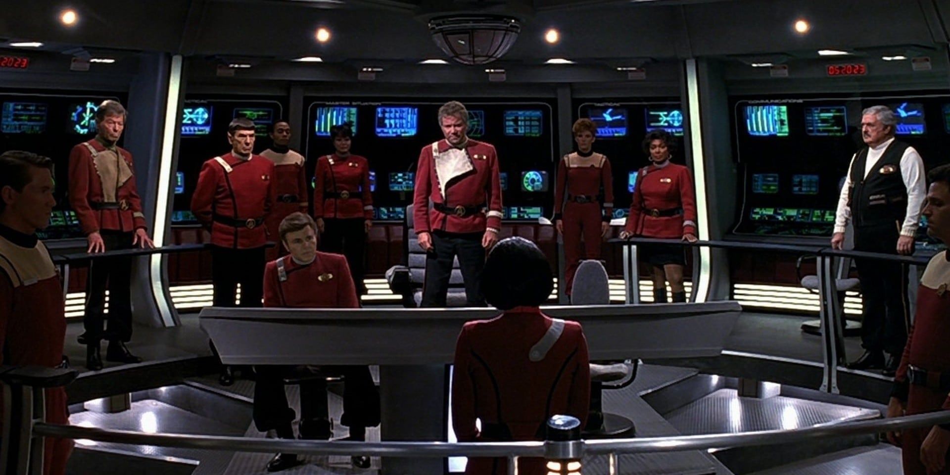 The Enterprise crew in Star Trek VI's final episode