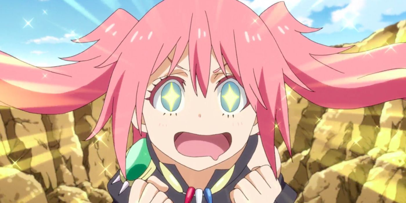 Anime Girl Starry Eyes Pink Hair