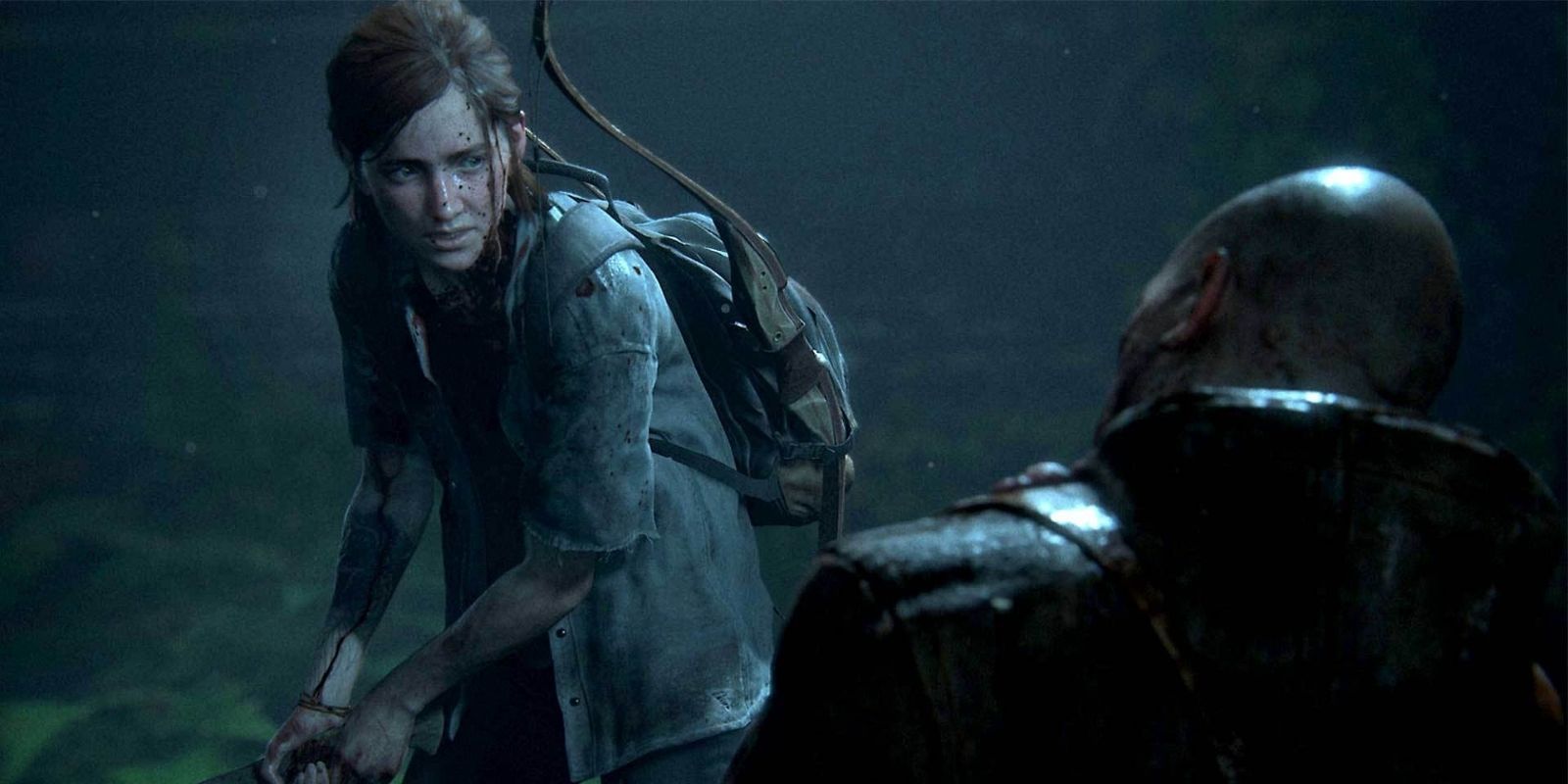 Ellie staring down an enemy in The Last of Us Part II