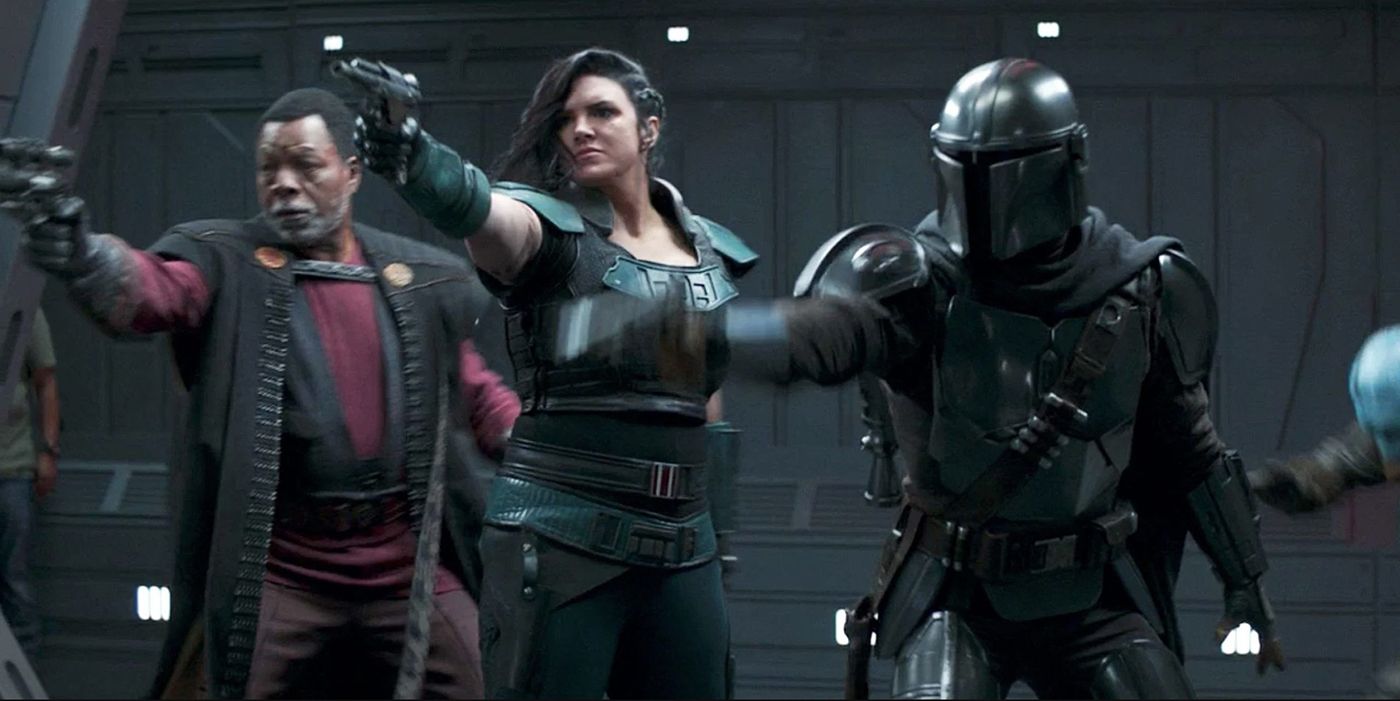 &quot;Jeans Guy&quot; caught in the background of The Mandalorian.