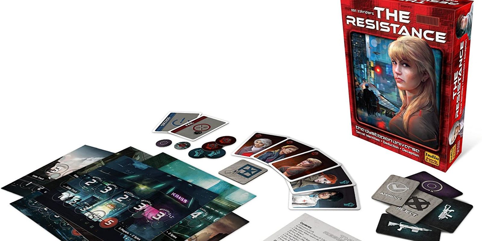The Resistance board game box and its components