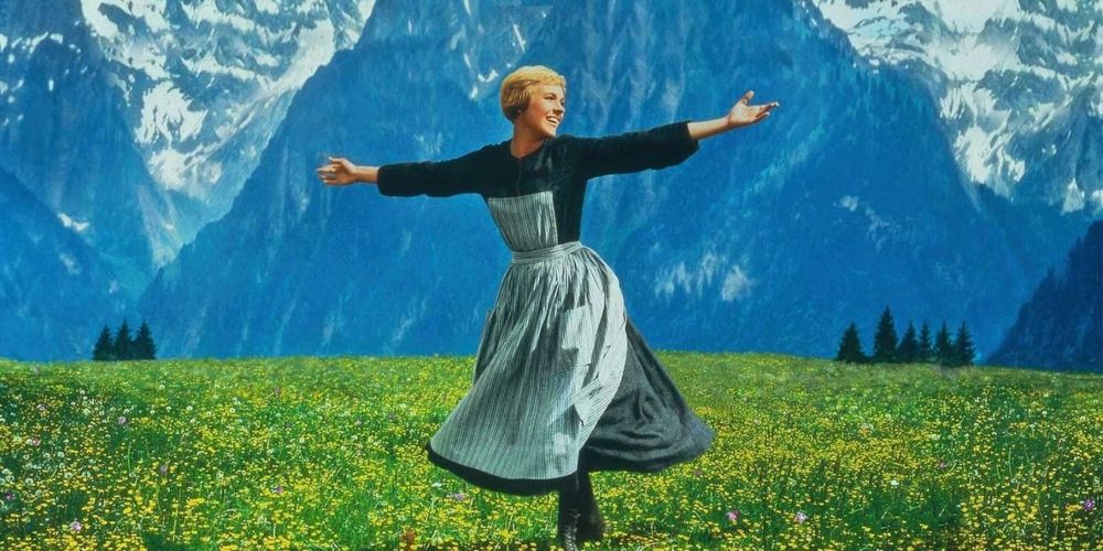 Maria running through the hills in 'The Sound of Music' movie
