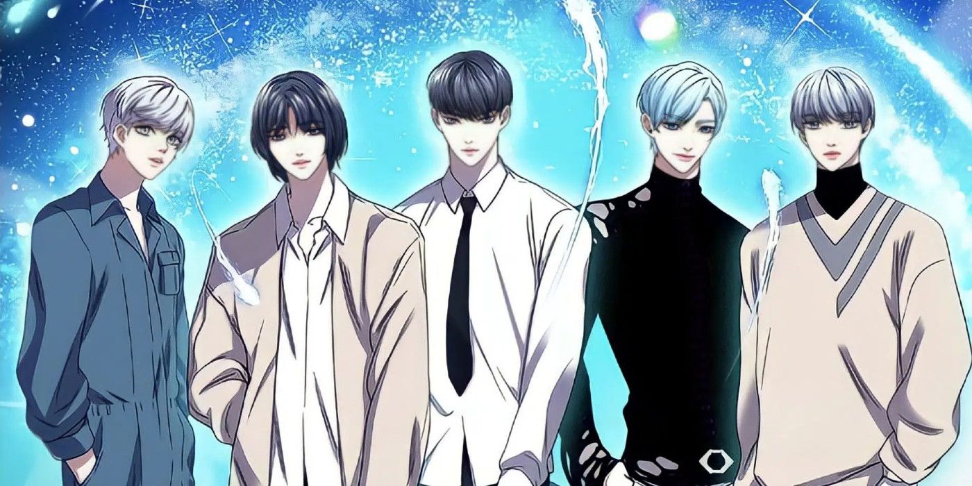 The 5 Star Seekers posing in the Webtoon