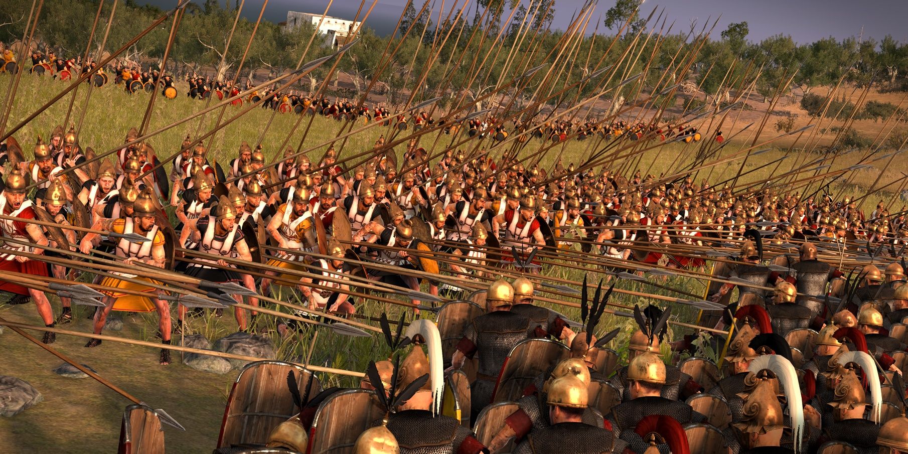 Two armies facing off in battle Total War: Rome 2