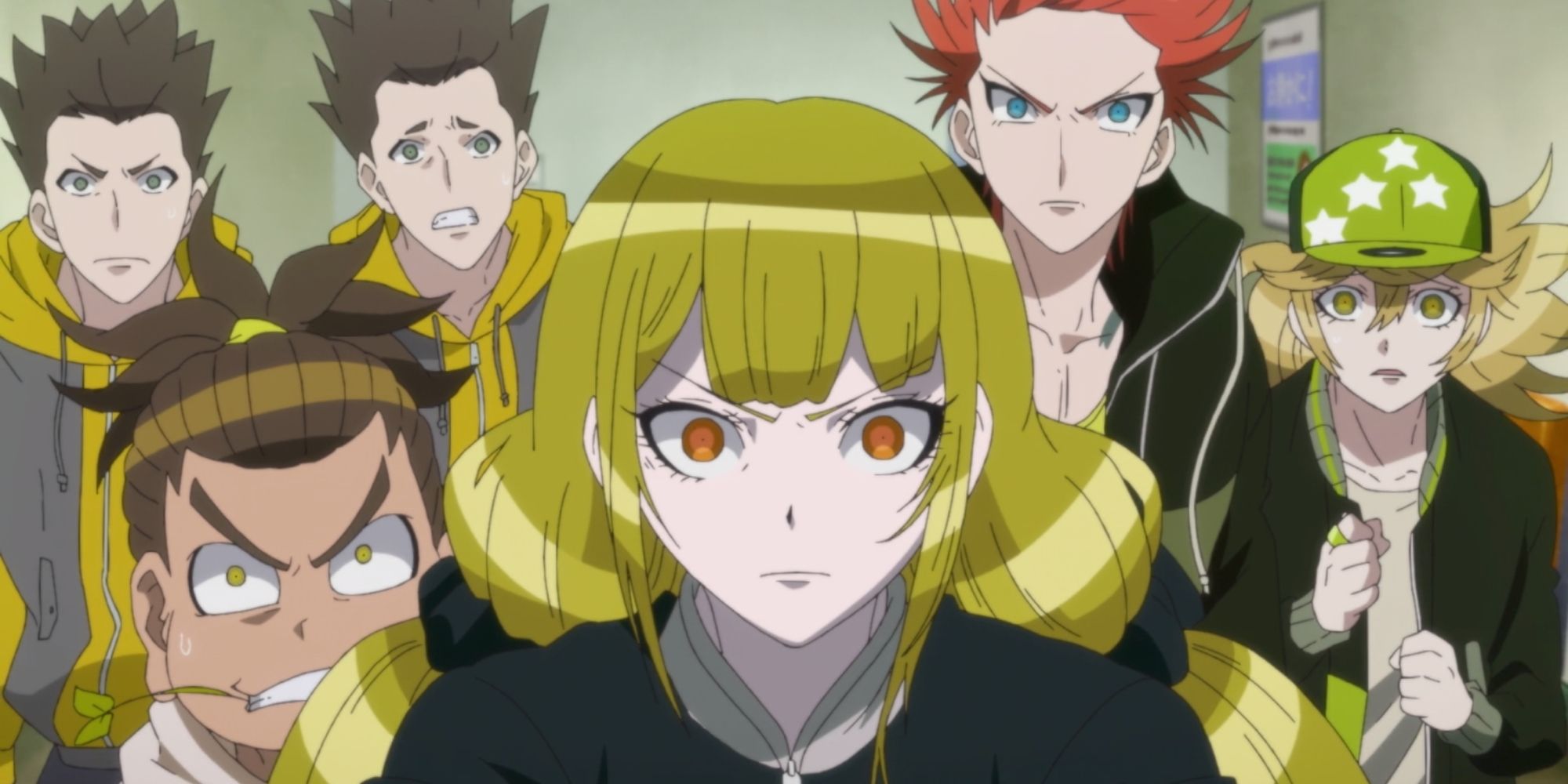 Various members of Minato Tribe look on anxiously in Tribe Nine.