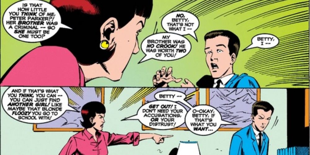 Betty Brant yells at Peter Parker