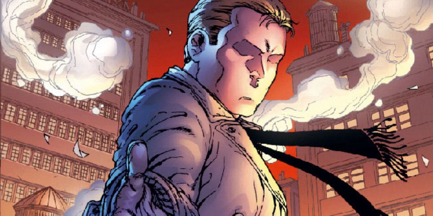 A promotional image of Victor Sage/The Question from DC Comics.