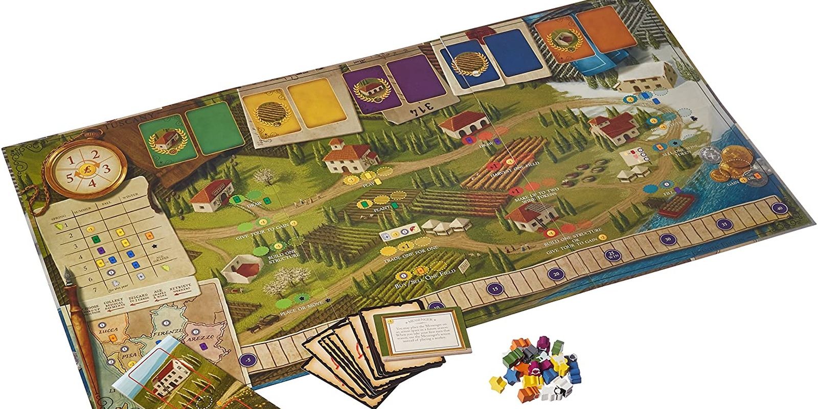 Viticulture Tuscany Expansion Board Game Board On Table